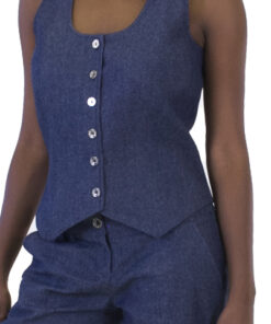 RoundneckWaistcoat denim full outfit