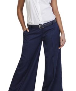 flared trousers navy