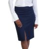 front slit pencil skirt navy