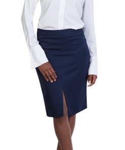 front slit pencil skirt navy