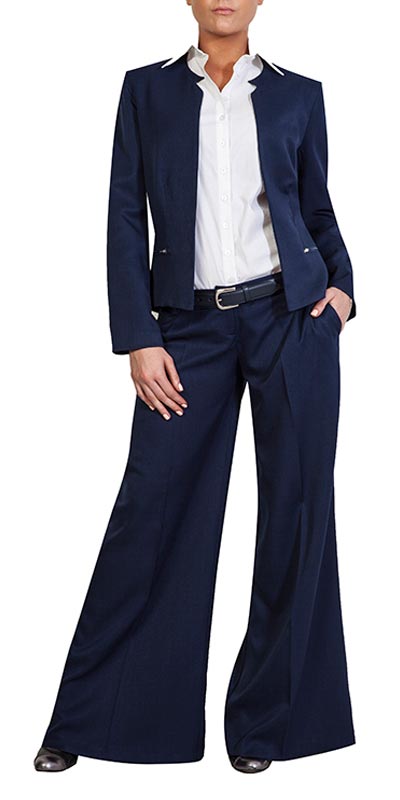 full navy suit flared pants