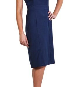 navy full keyhole dress