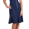 tazed dress navy zip