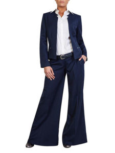 Woman wearing nacy pants and blazer