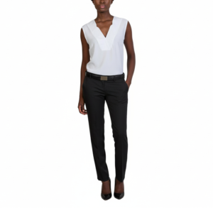 Elegant white Zaniah camisole with V-neck design, perfect for stylish casual or office wear, made from comfortable, high-quality fabric.