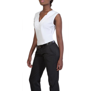 Elegant white camisole with a V-neck, perfect for stylish office wear or casual outings. Made from comfortable, high-quality fabric for a flattering fit.